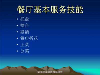 餐饮服务员基本服务技能培训课程教材